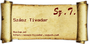 Szász Tivadar névjegykártya